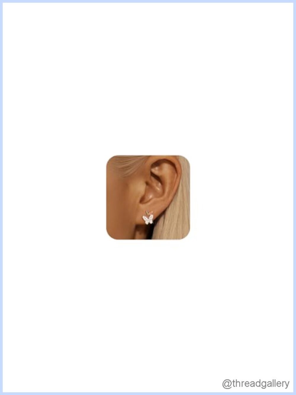 Sterling Silver Double Butterfly Stud Earrings